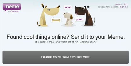 雅虎英文版meme即將推出 雅虎英文版meme即將推出